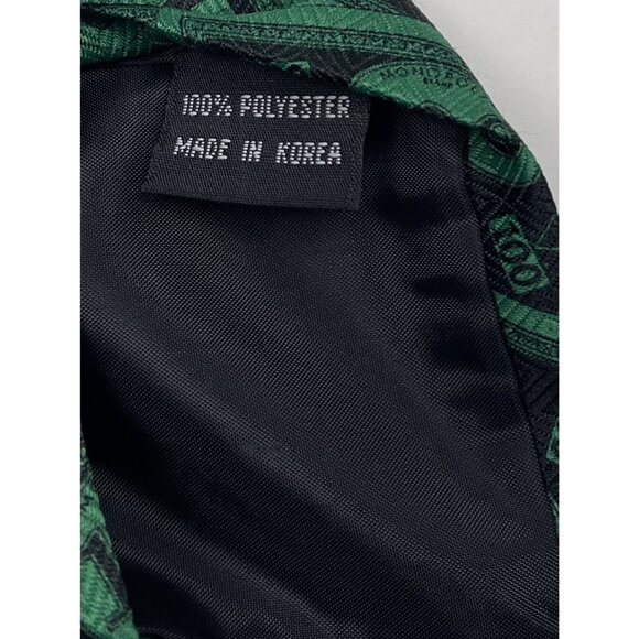 VTG MONOPOLY Mens Classic Green/Black Money Print NECKTIE Neck Tie Korea EUC - Picture 3 of 3